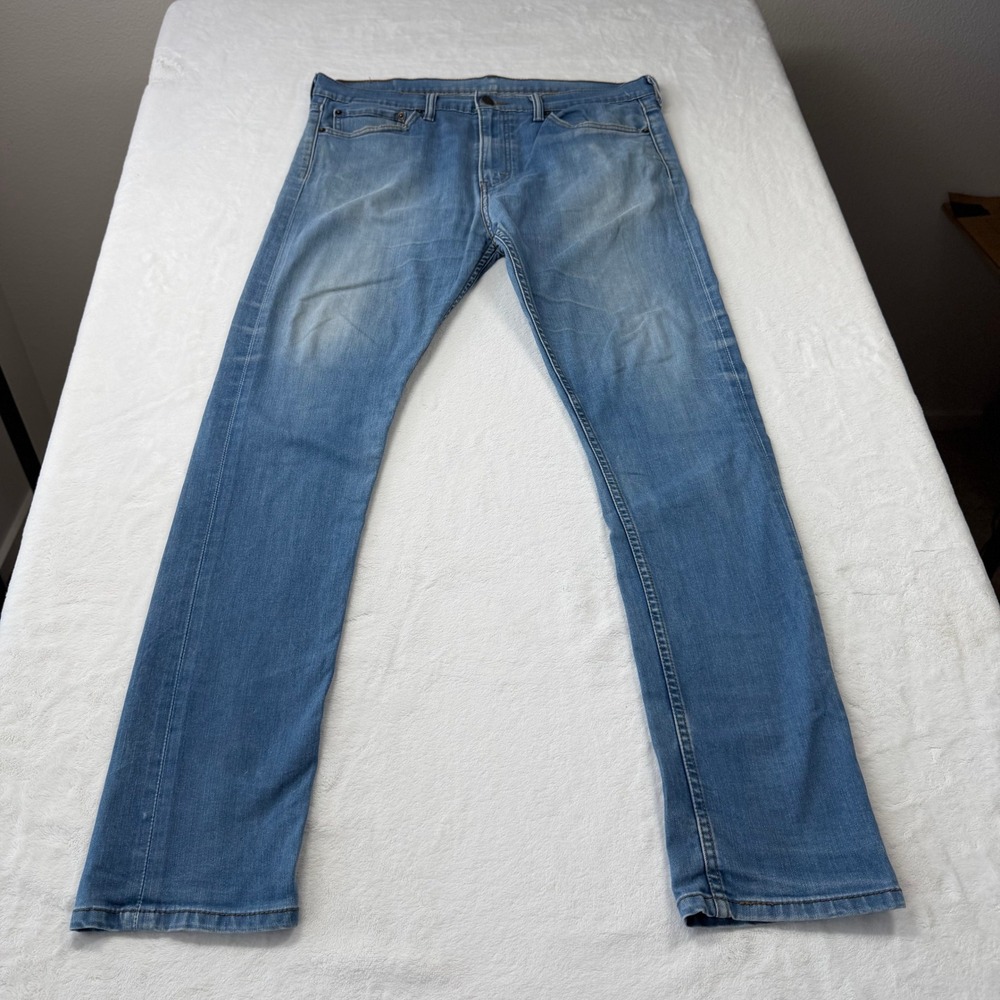 Levi's 511 Slim Fit Jeans Mens 36x34 Light Wash Blue Good Denim 62209-0041